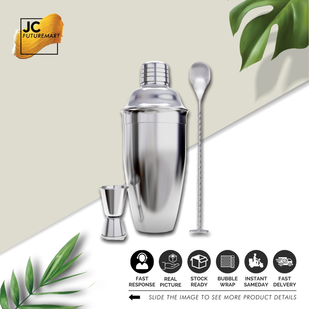 COCKTAIL SHAKER 550ML &amp; 720ML - KOKTAIL SET BAR SPOON &amp; JIGGER