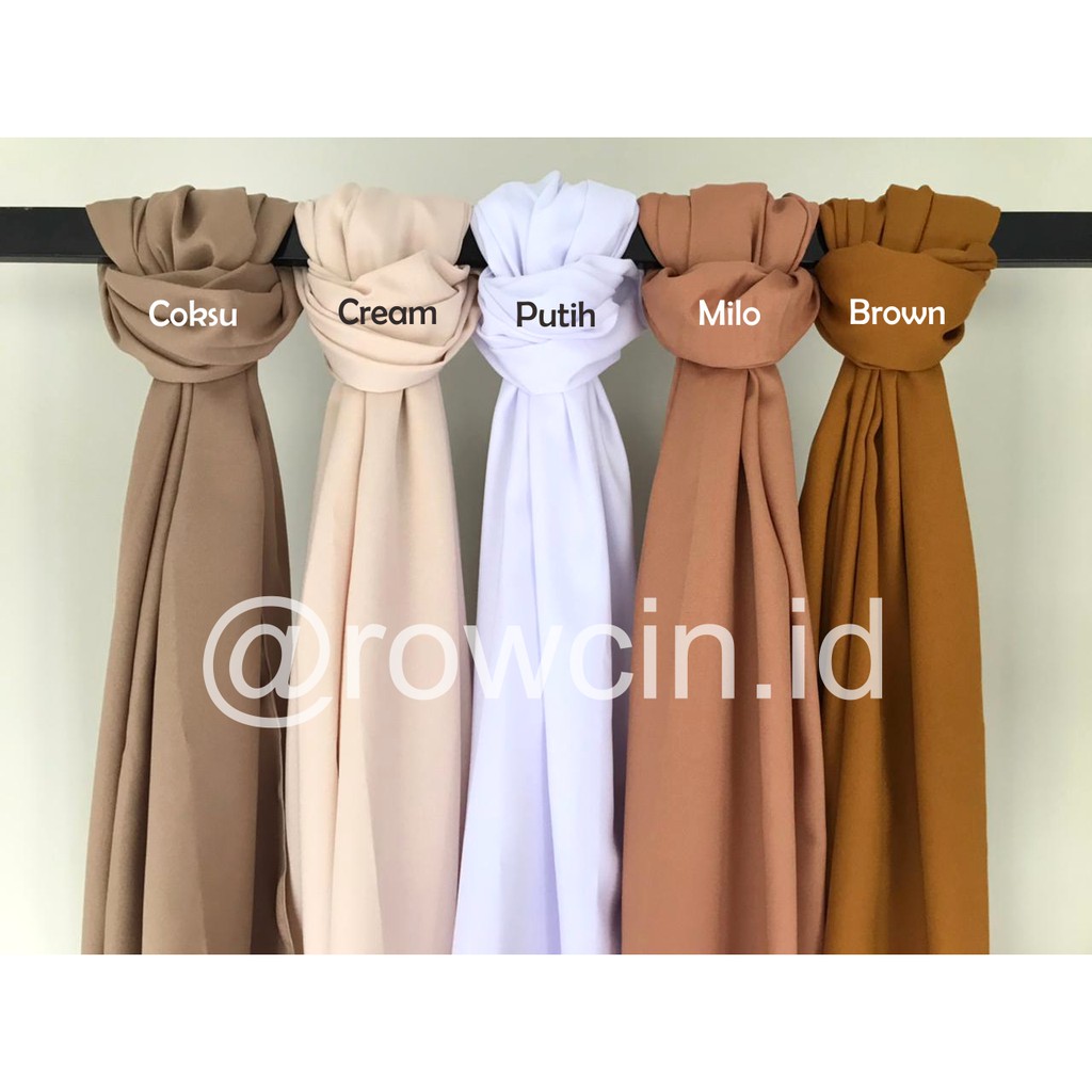 PASHMINA CERUTY BABYDOLL CREPE PREMIUM 180 x 75 cm HIJAB JILBAB KERUDUNG