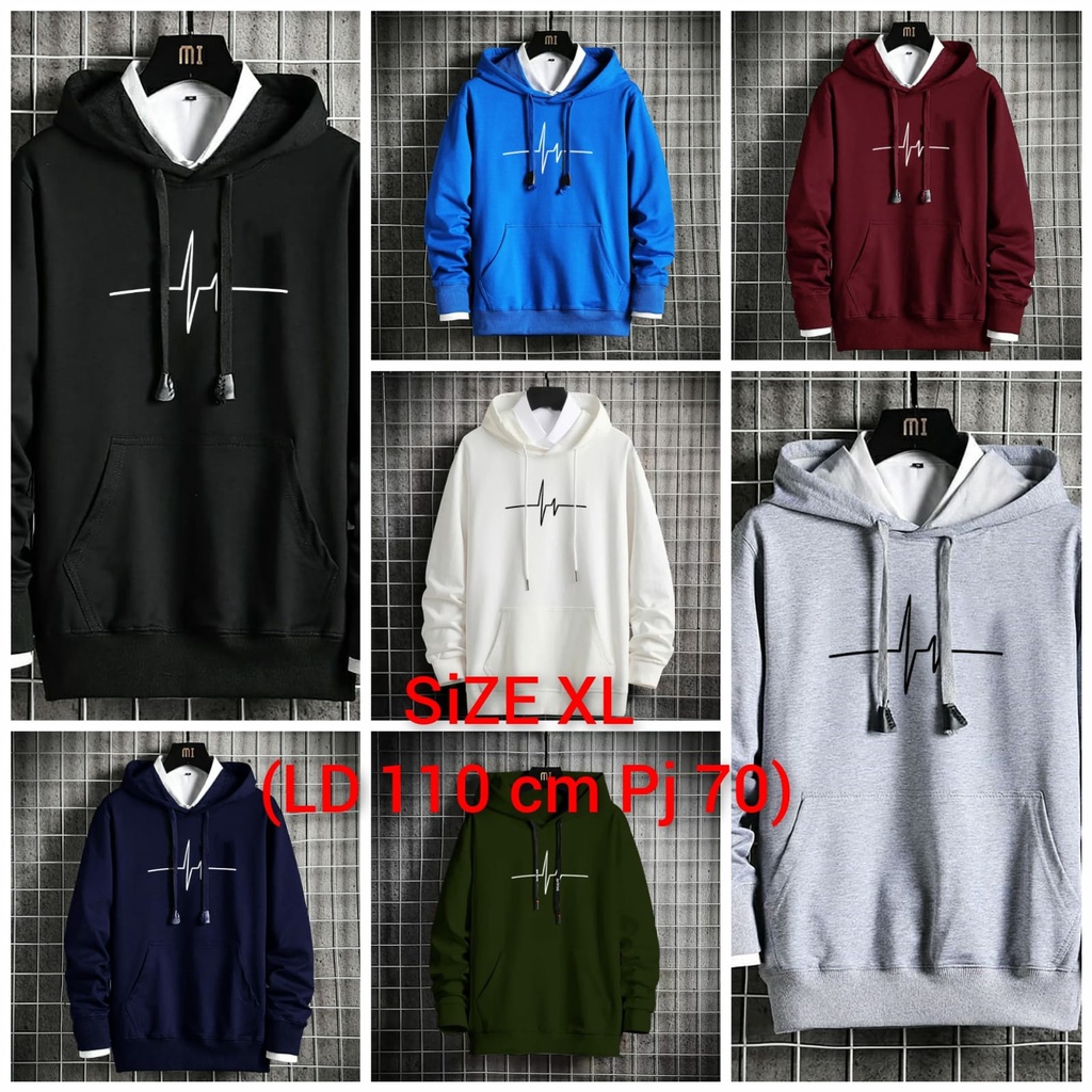 BISA COD-CS.SWEATER HOODIE DETAK/HOODIE TEBAL/CEWE COWO BISA PAKAI