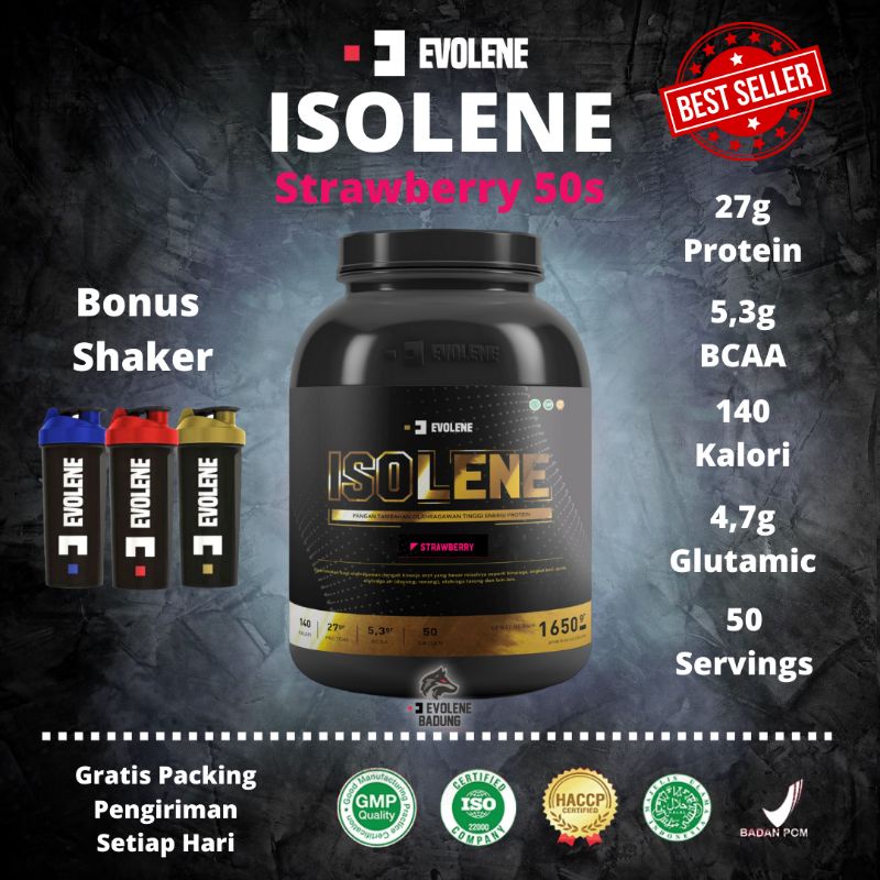 Evolene Isolene Rasa Strawberry 50 Serving + Free Shaker/tanktop