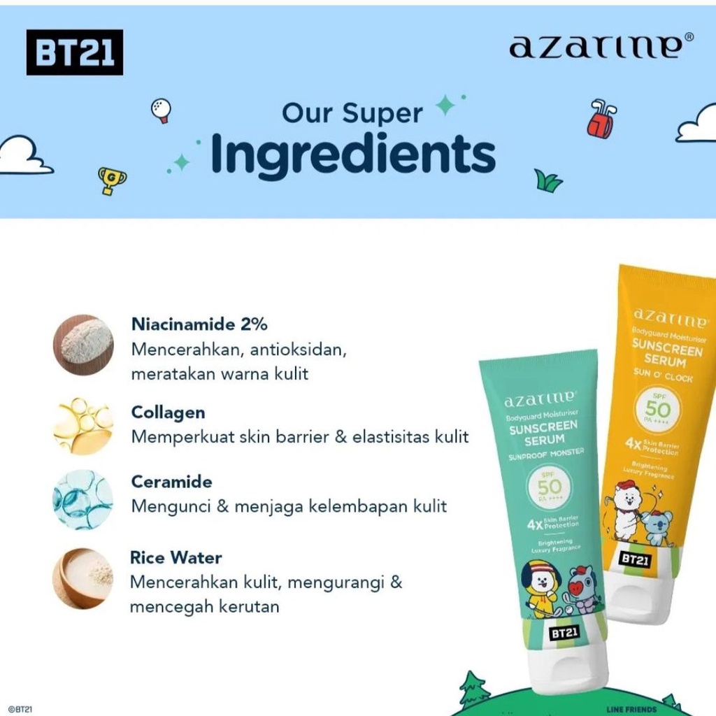 AZARINE X BT21 BTS SUNSCREEN