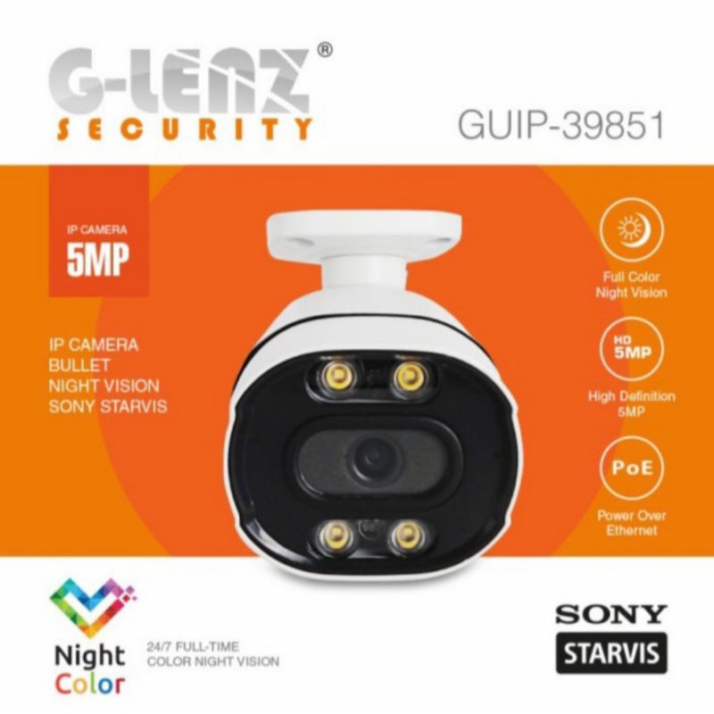 IP Cam Camera Outdoor 5mp Glenz ColorVu Onvif IP Camera IPCAM