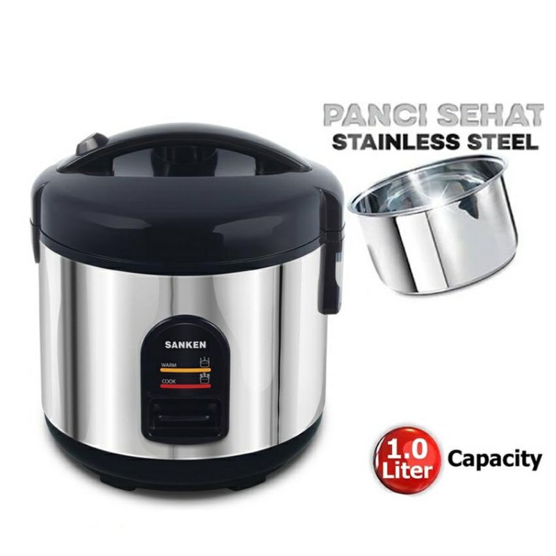 Rice Cooker Sanken 1.0 Liter STAINLESS STEEL