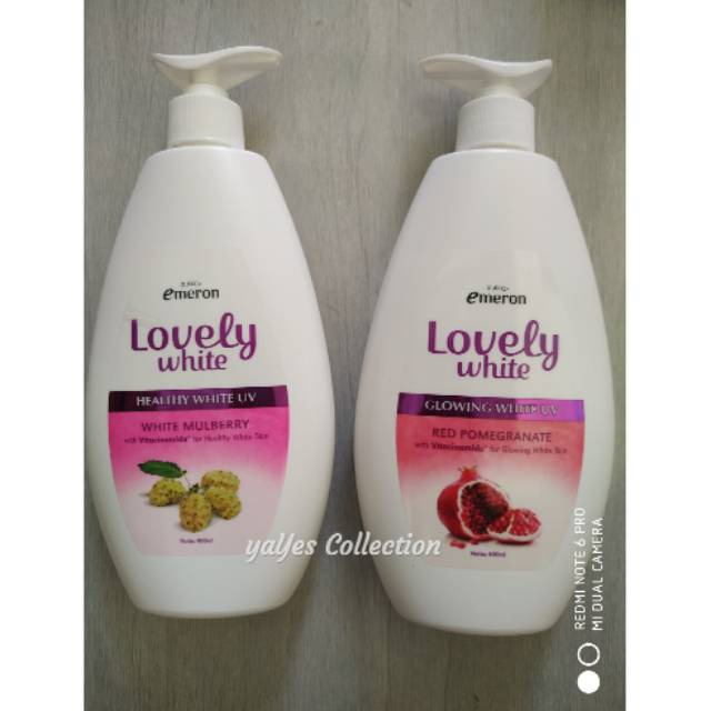 Emeron handbody pump pumping 500 ml lovely white UV lotion badan hand body Jeju Orange Red Pomegranate Aloevera Pearl Mutiara remaja