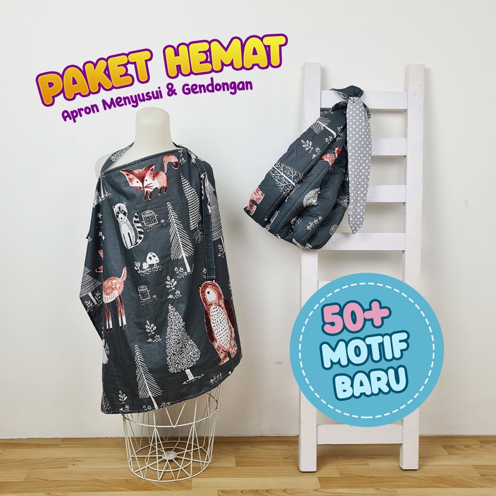 Gendongan bayi dan apron menyusui