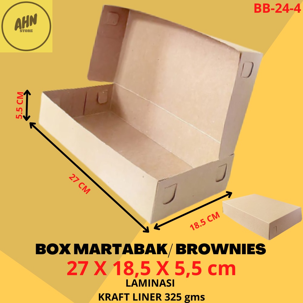 

KARDUS DUS BOX BROWNIES DONAT MARTABAK / KOTAX BOX BROWNIS KUE ROTI BOLU 27x18,5x5,5 CM