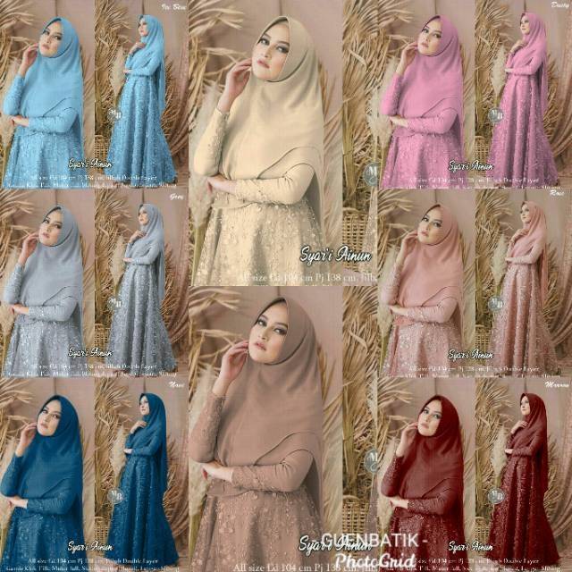 Gamis syar'i AINUN BEST SELLER ORIGINAL by MB