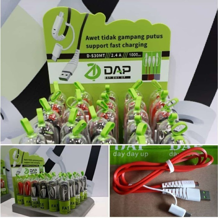 KABEL DATA DAP D-S30MT MICRO &amp; TYPE C 2IN1 ORIGINAL FAST CHARGING