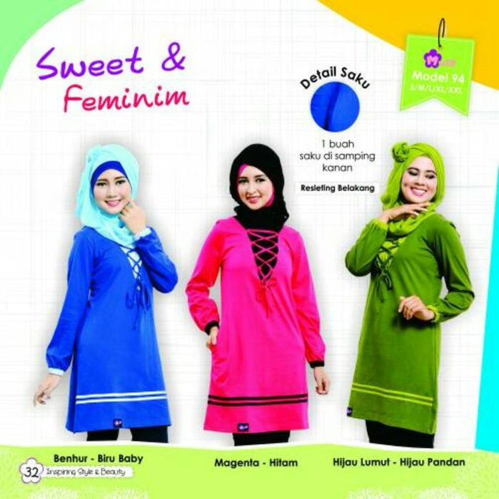 TERLARIS Baju muTif 94 Size XXL muslimah