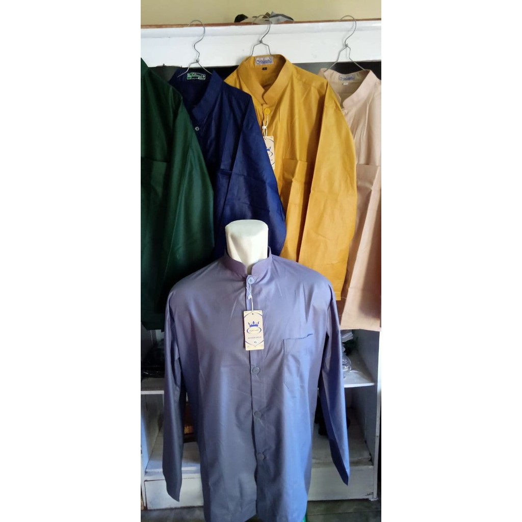 Baju Koko Pria Muslim Haibah Habaib Koko Polos Ashahih Bahan Super Spun Istimewa Adem Di Pakai