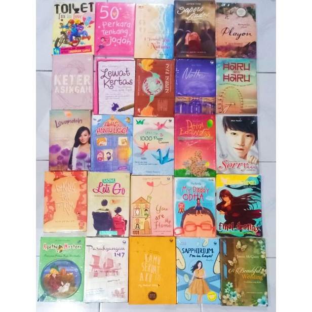 ( PROMO ) Obral paket murah ( isi 4 buku ) Novel remaja // fiksi // non fiksi // best seller // fantasi // romance // original // baru // new old stock-1