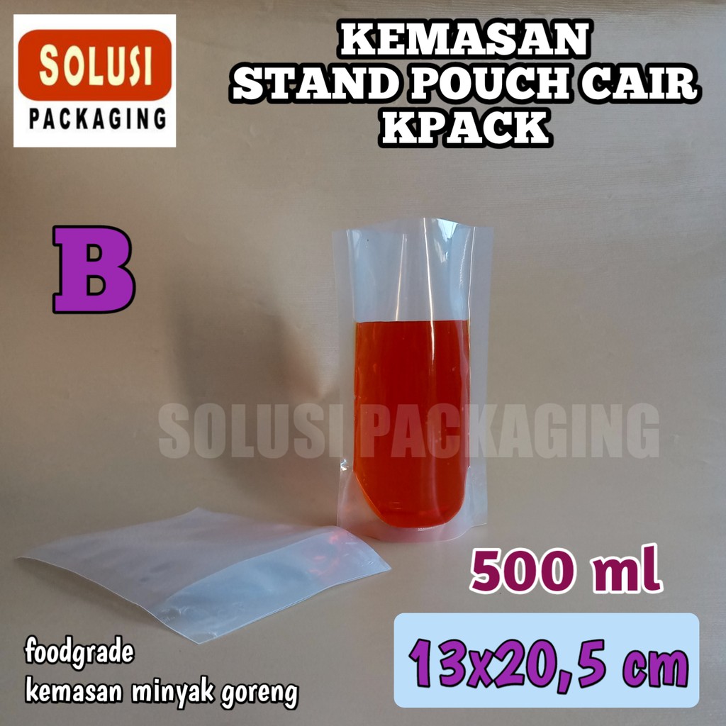 STANDING POUCH PLASTIK KEMASAN 500ml CAIR CAIRAN MINYAK SUSU KPACK