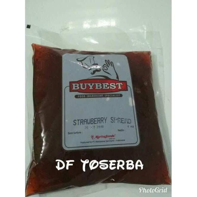 

Mariza Strawberry Spread, Selai Strawberry kemasan ekonomis ada tekst