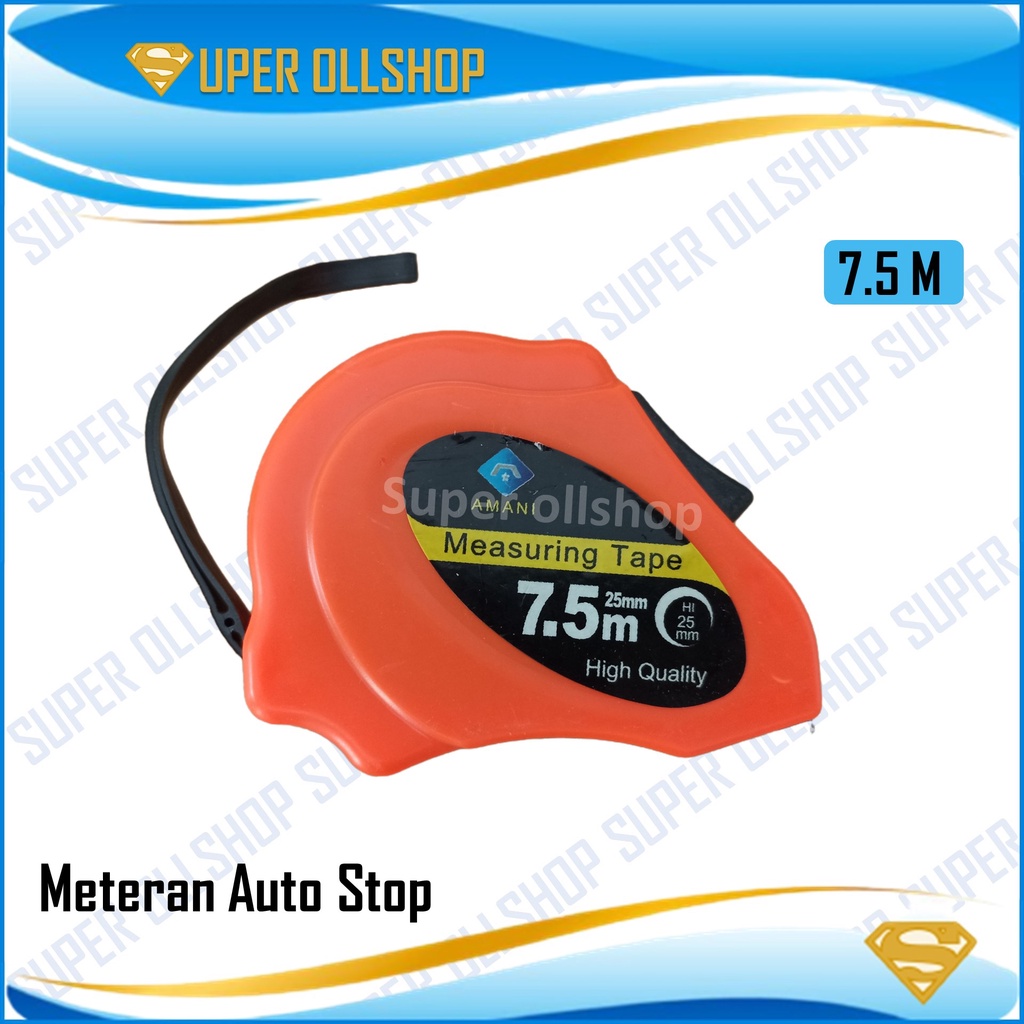 Meteran 7.5 Meter Auto Stop /Meteran Tukang Bangunan 7.5 M Measuring Tape Murah