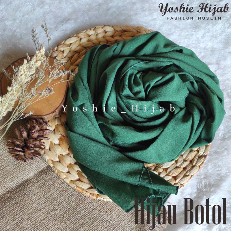Kerudung instan Jilbab Bergo Maryam Simpel Jumbo XL Diamond-Hijau Botol