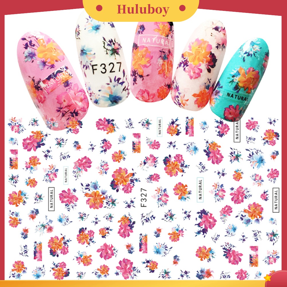 Huluboy Huluboy♡ Stiker Nail Art Motif Buah / Bunga / Daun / Tanaman