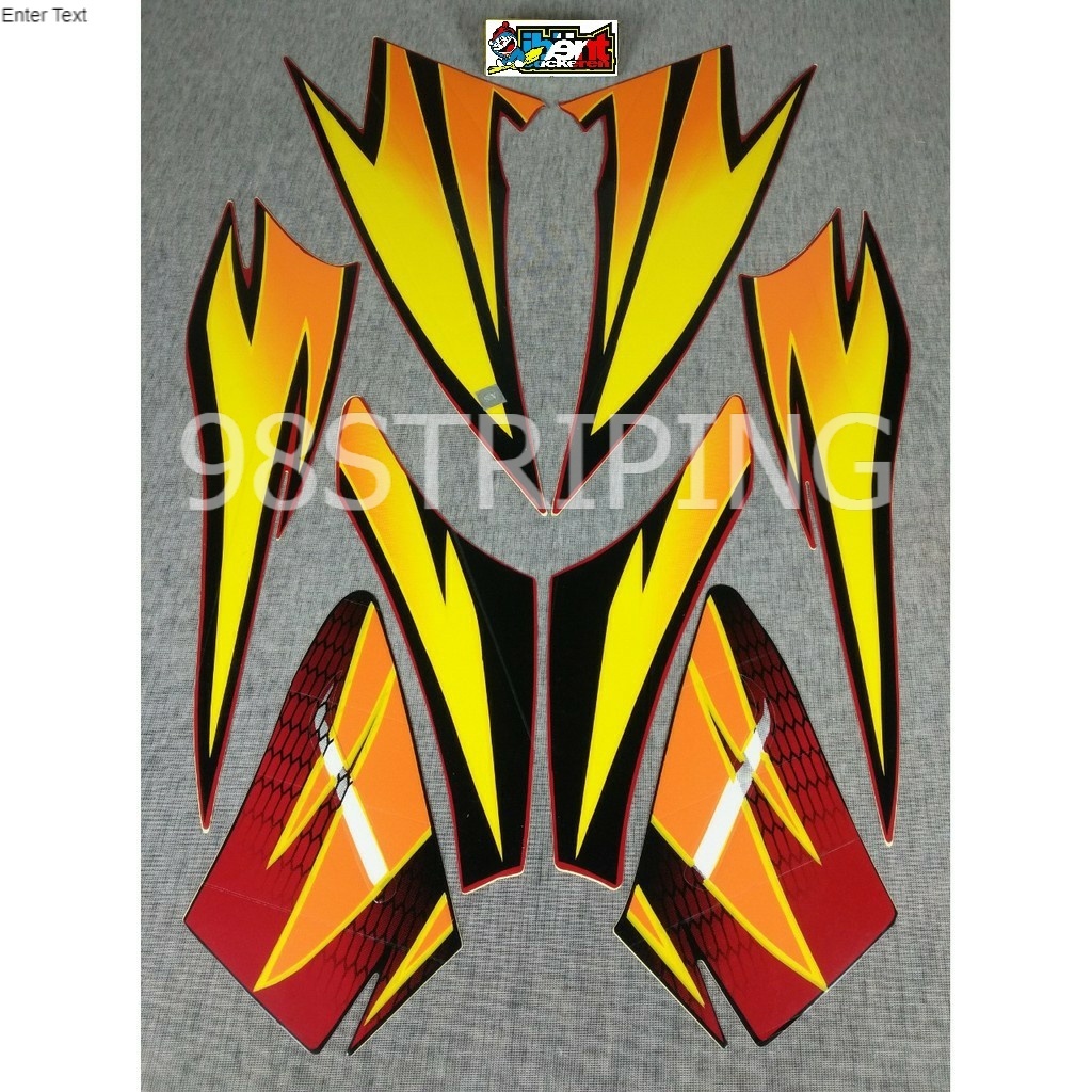 STIKER STRIPING LIS STANDAR ORI HONDA TIGER KUNING MERAH TAHUN 2001 2002