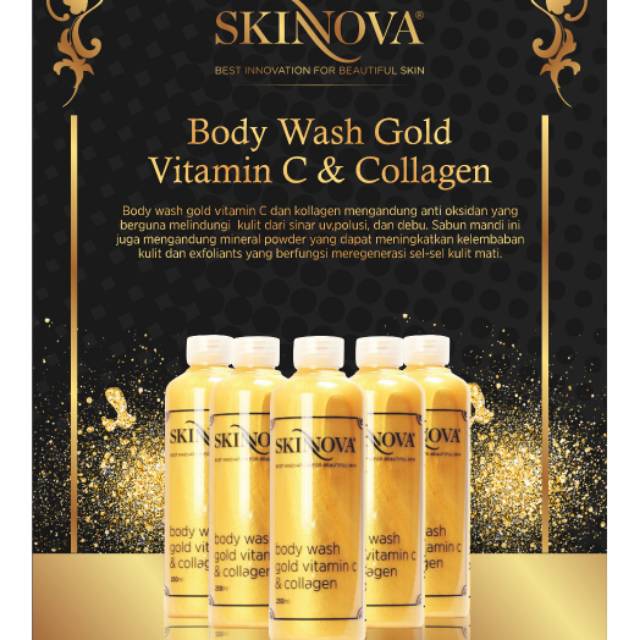 Skinnova body wash gold vitamin C & collagen skinova 250 ml