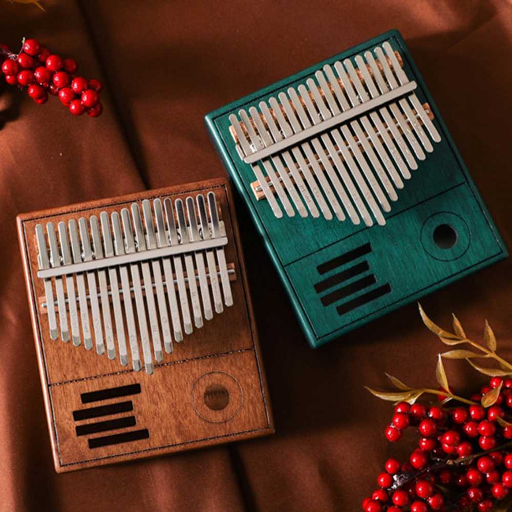 RS - Kalimba Piano Ibu Thumb Finger Jari With Tunning Hammer untuk pemula Kecapi jari Calimba, instrumen Music Carimba Alat Musik Key Kayu Akrilik Instrument 17-tone Bahan Mahoni