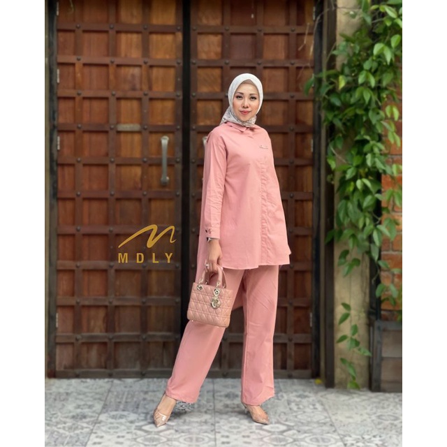 GAMIS  DRESS ATASAN WANITA TERBARU GYA SET PINK COLOR BY MDLY 3055