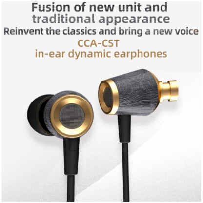 CCA CST Metal Wooden Earphone with MIC