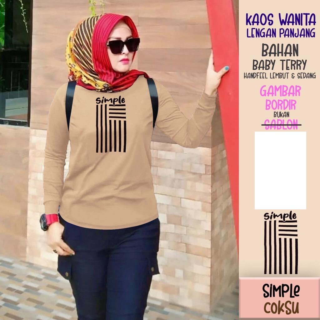 JESETA Kaos Wanita Lengan Panjang / Kaos Sweatshirt / Atasan Wanita / Atasan Wanita Lengan Panjang