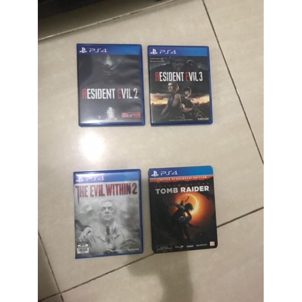 CD Game PS4 Resident Evil 2 dan 3 / The Evil Within 2 / Shadow of The Tomb Raider
