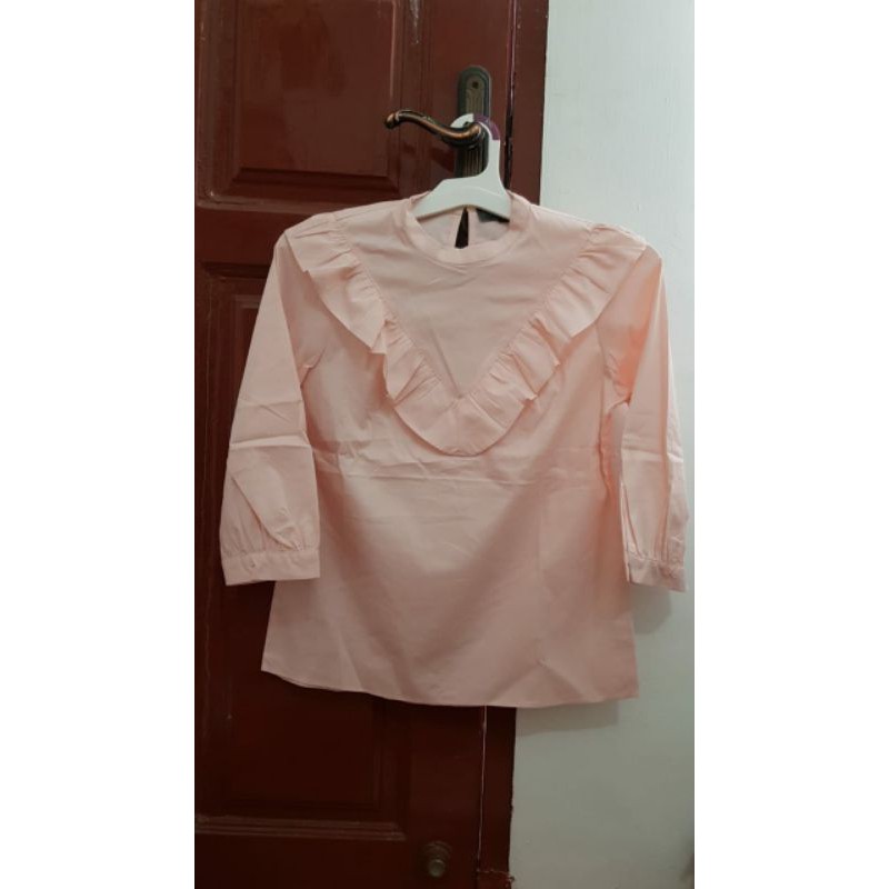 UNPEU FEMME Pink Ruffle Top