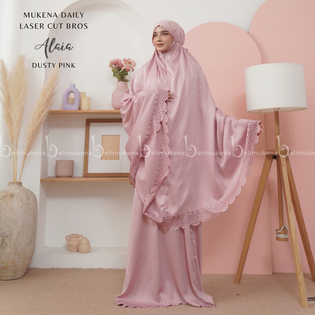 Mukena Dewasa Silky Daily Laser Cut Bros 2in1 Alaia