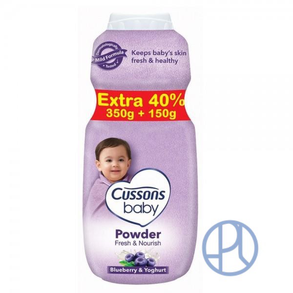 CUSSONS BABY POWDER 350gr + 100gr BEDAK BAYI CUSSON BERRY SAKURA APPLE FRESH NOURISH MILD GENTLE SOFT SMOOTH