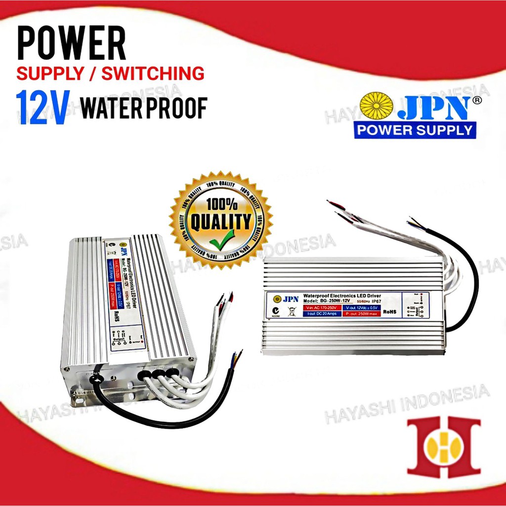 Adaptor Power Supply Switching 12V DC 1A 2A 5A Waterproof LED CCTV PLC