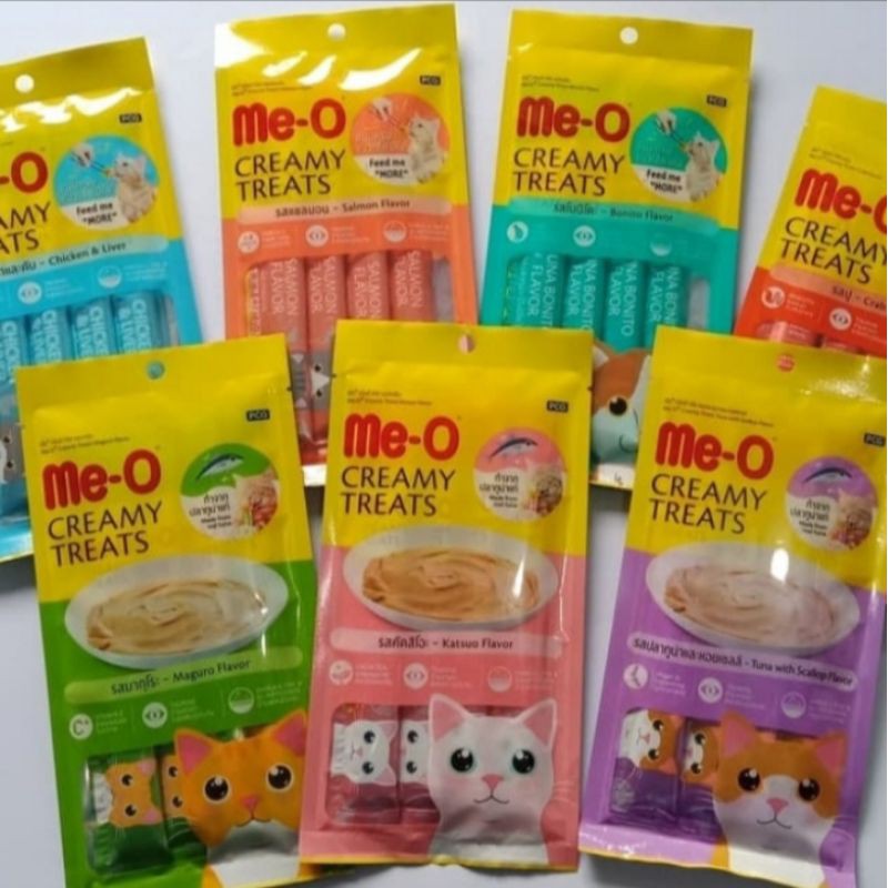 1 box isi 24 meo creamy snack cemilan kucing meo Liquid all rasa