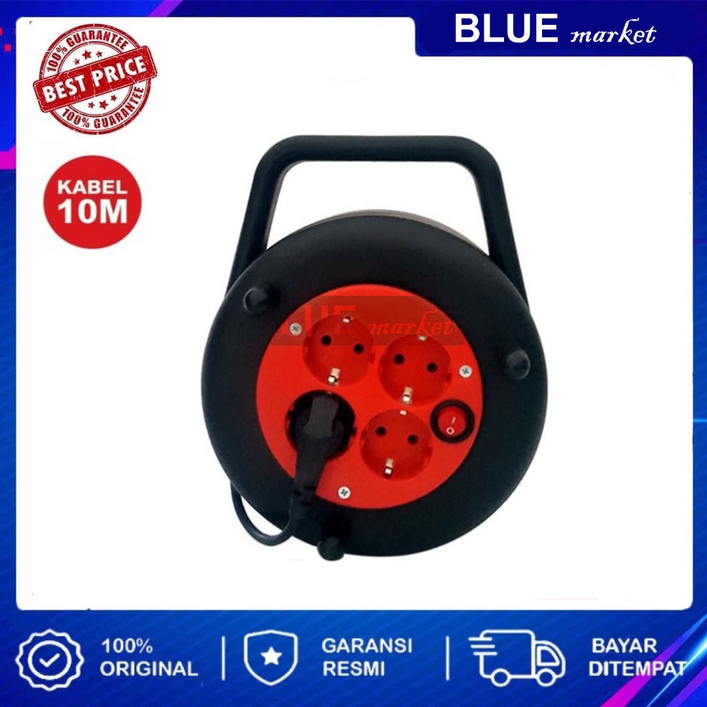 KABEL ROLL / STOP KONTAK / Kabel olor / kabel gulung LAMPU INDIKATOR 10 meter Modxta