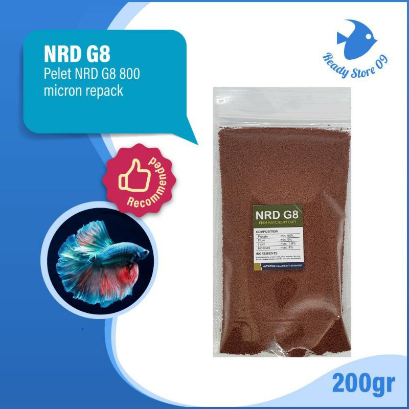 NRD G8 800micron 200gram ORIGINAL makanan cupang dewasa