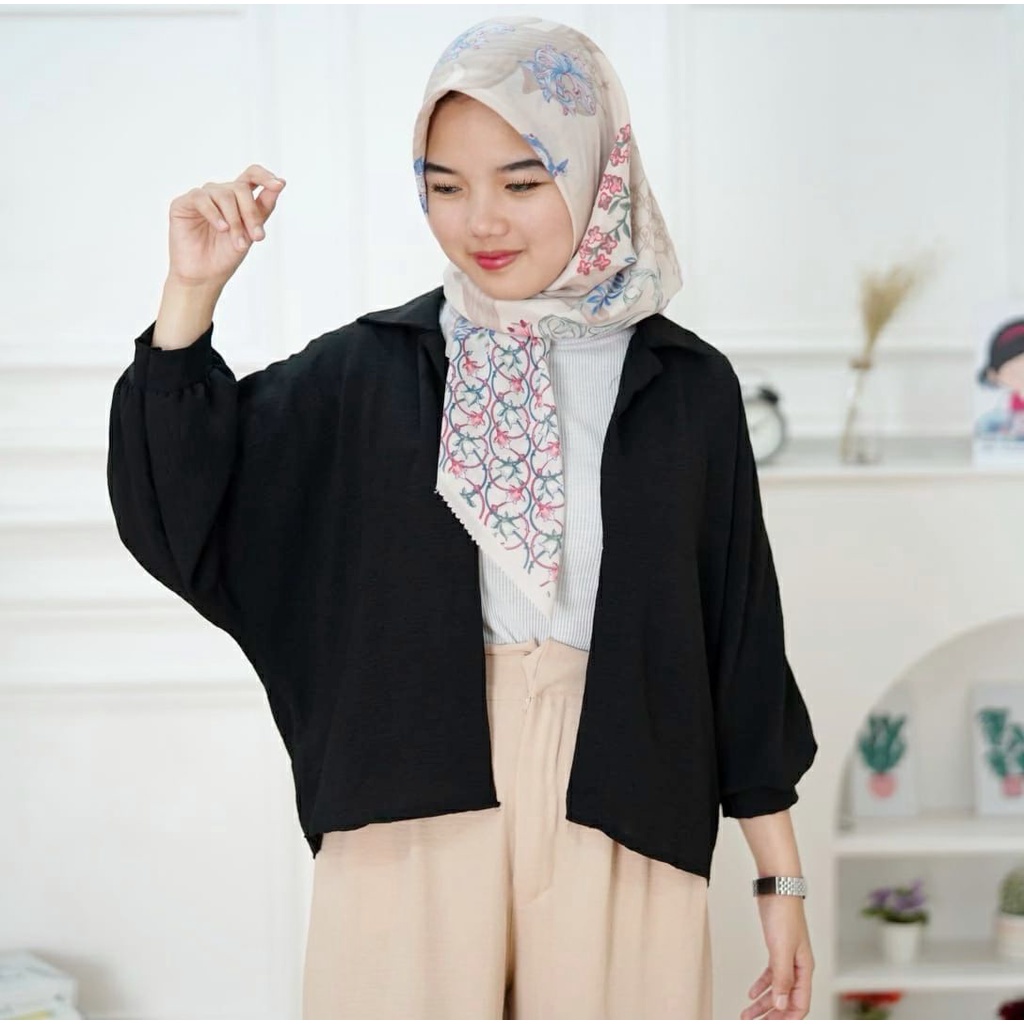 BEFAST - ZFS OOTD Wanita Cardigan WISMA / MARSHEY BATWING OVERSIZE OUTER CRINKLE / Outer Wanita Remaja / Cardigan Kekinian / Cardigan Polos / Termurah / OOTD Ala Korean Style / Terlaris