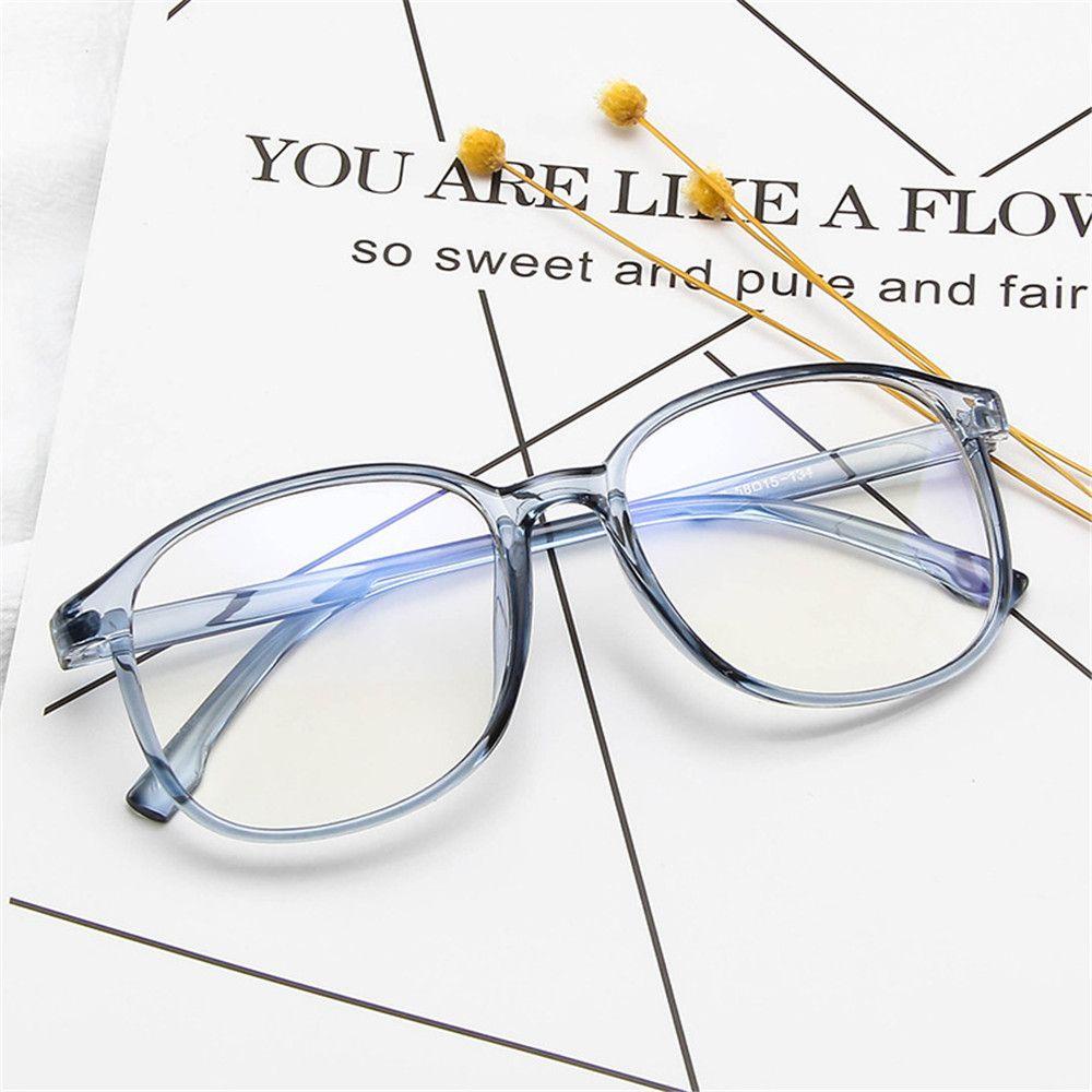 Lily Kacamata Bulat Bening Unisex Hadiah Blue Rays Ultra Light Resin Eyeglasses