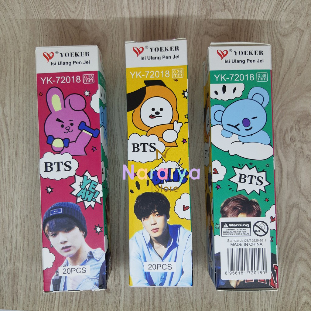 

10x Refill Gel Pen BT21 / Refill Gel Pen Karakter / Refill Gel Pen BT21