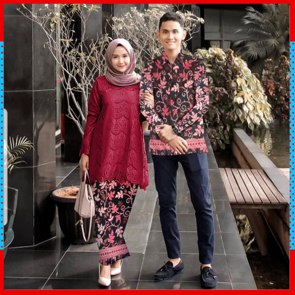 Couple Sarimbit Selendang Set Tile Bruklat  Outfit Couple COUPLE HABIBA MARON sarimbit muslim X0T5