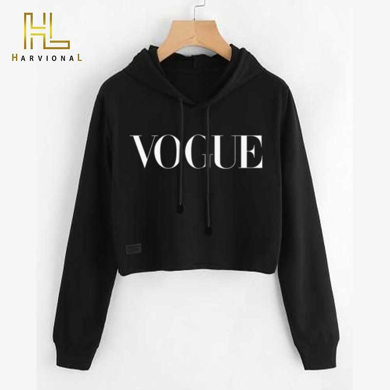 SWEATER CROP HOODIE VOGUE BAHAN FRENCHTERRY TERLARIS