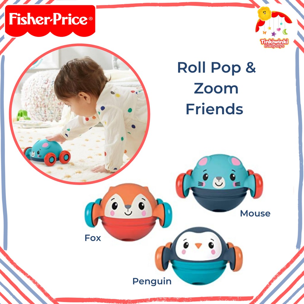 Fisher Price Roll Pop &amp; Zoom Friends Mainan Anak Balita