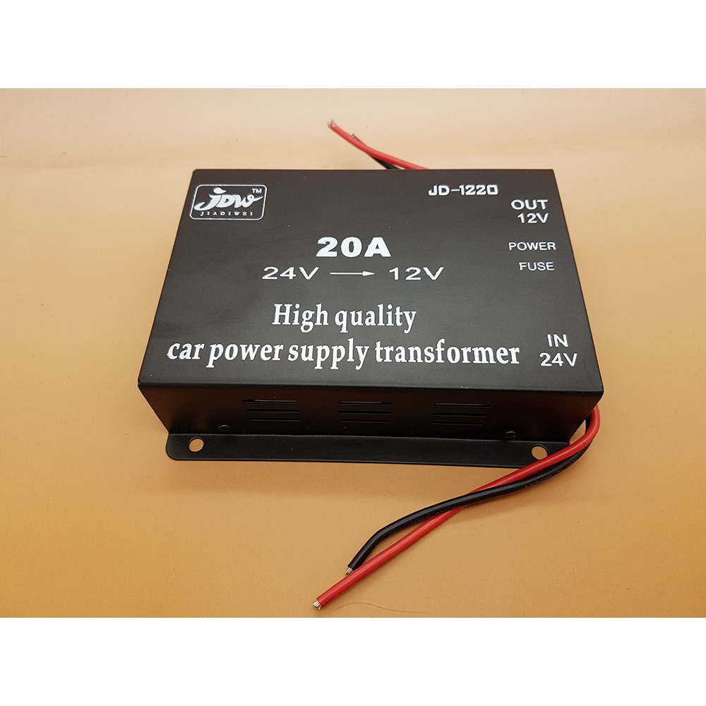 JD1220 DC 24V to 12V 20A Car Power Supply Converter