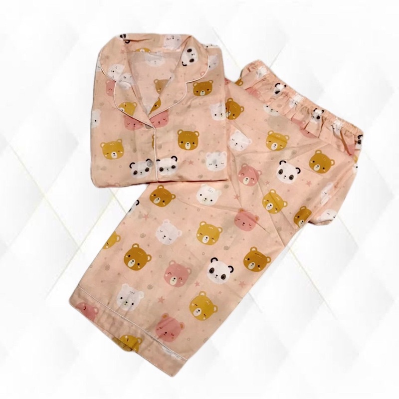 SMILE BEAR - setelan piyama bajutidur bisa couple mom kids and family
