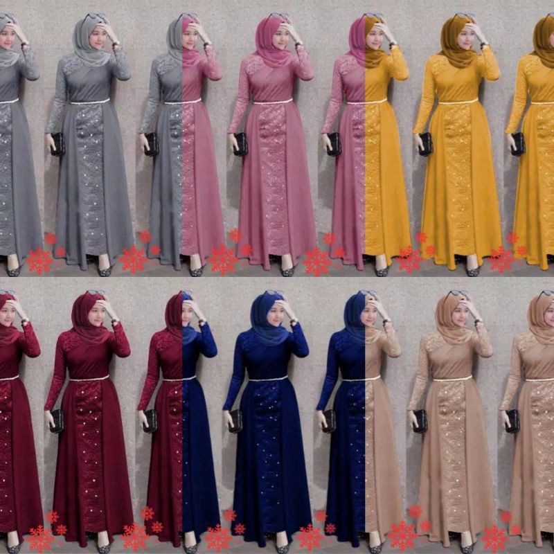 Dress maxi lovisa - terusan muslim panjang gamis lovisa