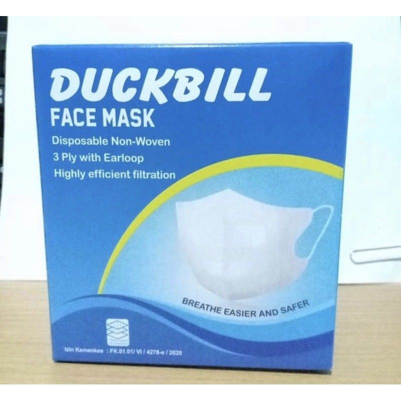 HITAM PUTIH Masker Duckbill Dewasa  Masker Duckbill 3PLY ISI 50 / DUCKBILL PUTIH DUCKBILL HITAM DUCK