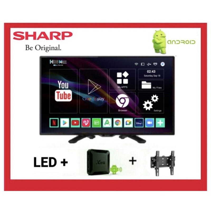 SHARP TV LED 24INCH DC1i DIGITAL TV SMART AMDROID BOX