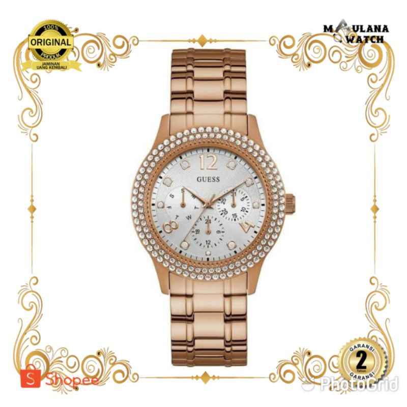 JAM TANGAN PRIA WANITA | RANTAI | KULIT | KARET | MURAH | WANITA GUESS W109713 ORIGINAL