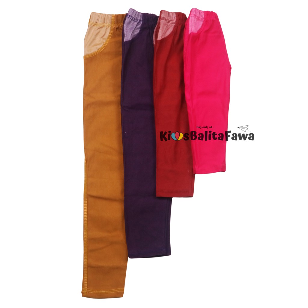 KANTONG JEANS Legging Anak uk Bayi-12 Tahun / Legging Laki Perempuan Celana Panjang Anak Polos Denim