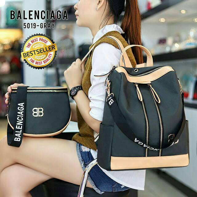 Ransel Balenciaga 2in1 Bahan Kanvas Waterproof Grosir Tas Batam Impor Murah
