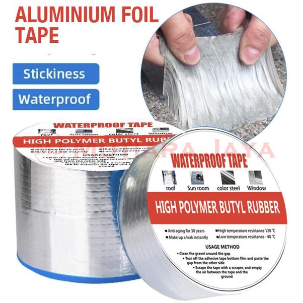 

Lakban Anti Bocor Anti Air Retak Aluminium Foil Butyl Waterproof Tape