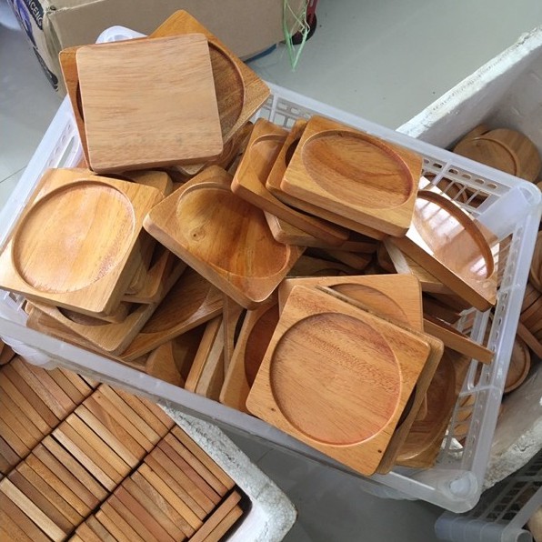 Tatakan Gelas Tatakan Kayu Alas Gelas Coakan MAHONI